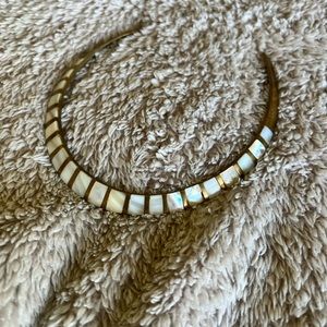 Brass and abalone shell choker